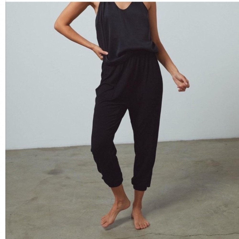 Lunya Soft Draped‎ Jogger Black Relaxed Drop Crotch Lounge Pants Small